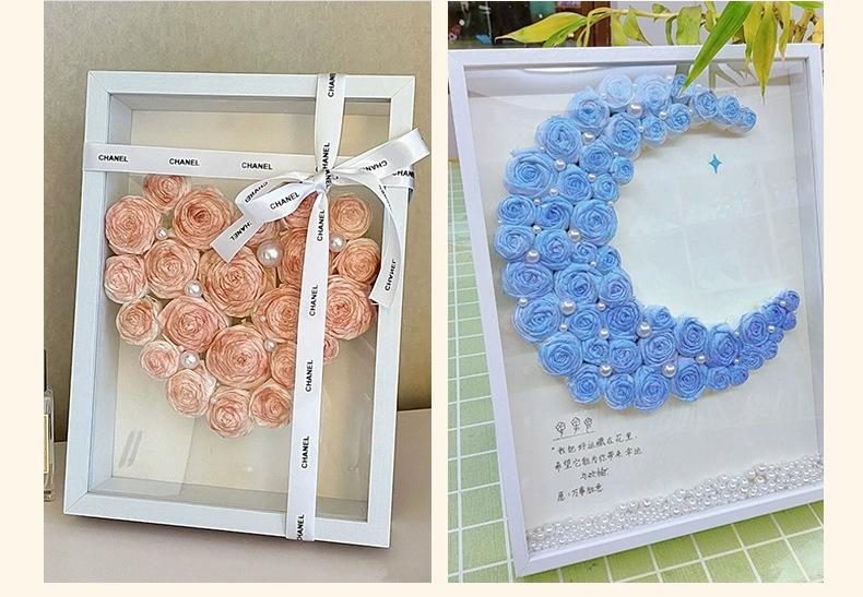 立体中空手工永生花diy相框