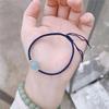Pulseira de namoradas de estudante de estilo coreano cristal morango cristal obsidiana presente para amantes gema ametista