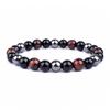 Suministro Exclusivo Transfronterizo de Pulseras de Piedra Biliar Negra con Diseño Redondo Geométrico, Adecuadas para Hombres y Mujeres, Joyería Magnética Saludable, Hecho a Mano