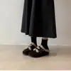 Nuevos estilo forro polar punta cerrada invierno 2026 pantuflas retro esponjosas para mujer, cálidas pantuflas de gamuza Birkenstock de algodón