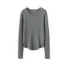 Suéter de Cachemira para Mujer 100% Cachemira Pura Otoño e Invierno Versátil Cuello Redondo Manga Larga Holgado Look Adelgazante Tejido para Usar Debajo