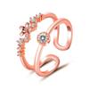 Venta caliente transfronteriza anillo abierto oro rosa para mujer estilo ins diseño creativo europeo y americano anillo geométrico para dedo índice con incrustaciones de diamantes al por mayor
