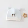 Chapéu simples de algodão de camada dupla grau A para bebê recém-nascido de 0 a 3 meses, para aquecimento, proteção contra o vento e para proteger a fontanela