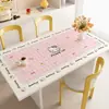 Jogo Americano Rosa da Hello Kitty, À Prova de Óleo, Impermeável, Toalha de Mesa Sem Lavagem, Jogo Americano para Mesa de Centro com Isolamento Térmico e Anti-Escaldante, Protetor de Mesa em Couro