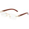 Gafas de Sol de Moda para Hombre Sin Montura Patillas con Cabeza de Tronco Gafas de Tirachinas para Hombre de Moda Montura Óptica de Madera Gafas de Sol