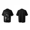 Camiseta de Manga Corta "Músico de la Noche de Ébano" de Crepúsculo, Estampado de Boceto, Sensación de Hielo de Sorona, Corte Amplio y Cuadrado, Estilo Americano