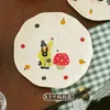 Um conjunto de louças para família de quatro pessoas, pais e filhos, presente para uso doméstico, tigela prato tigela prato de cerâmica tigela de arroz prato tigela caixa de presente