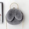 2021 Nova Orelha de Coelho Bolsa Corrente de Pelúcia Portátil Bolsa Celular Feminino Bolsa Bonito Coelho Ombro Crossbody Bolsa