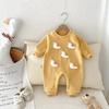 Mameluco para Bebé Invierno Forrado con Polar Engrosado Estilo Coreano Cálido Mameluco Manga Larga Ropa Exterior para Bebé Dibujos Animados Ropa para Gatear