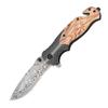 Cuchillo Plegable de Acero Inoxidable de Alta Dureza de Fábrica Portátil Táctico de Autodefensa Afilado Cuchillo para Exteriores Mango de Madera Cuchillo Portátil para Fruta