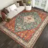 Alfombra de Estilo Étnico Vintage para Sala de Estar Hogar Alfombra Persa Estilo Americano para Sala de Estar Alfombra para Mesa de Café Dormitorio Alfombra de Área Grande Completa