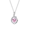 Collar con Letras "Loveyou" y Colgante de Diamante con Piedra Natal en Forma de Corazón de Doce Colores, Cadena para Clavícula de Lujo Ligero para el Día de San Valentín