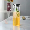 Tetera Transparente Recta de Vidrio de Borosilicato Alto con Asa Lateral, Gran Capacidad, Resistente al Calor, Jarra Doméstica para Agua Fría