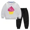 Ropa infantil transfronteriza nueva Otoño e Invierno 2023 suéter para niños pantalones traje de dos piezas color liso bebé algodón manga larga