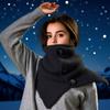 Conjunto de Cachecol de Lã com Botão no Pescoço Feminino Outono e Inverno Cachecol Coreano Cor Sólida À Prova de Frio Proteção Quente para o Pescoço Xale de Tricô de Comércio Exterior