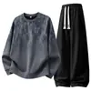 M-8XL2026 Conjunto Esportivo Casual de Outono para Homens de Tamanho Grande, Moletom Masculino Versátil, Calças Casuais Masculinas da Moda