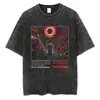 Camiseta Vintage Estampada de Anime Japonés Berserk Streetwear para Hombre Camiseta Lavada de Verano Camiseta Casual de Algodón
