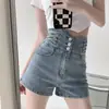 Shorts Jeans Feminino de Cintura Super Alta Verão Spice Girls 2025 Novo Preto Modelo A Plus Size Slim Design Hot Pants