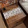 Mantel de mesa cuadrado hueco de PVC estilo chino, semitransparente, para mesita de noche, impermeable, a prueba de aceite, lavable, personalizable