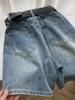Pantalones de Mezclilla Rasgados con Figura de Pera para Mujer Verano Nuevo Talla Grande Chica con Sobrepeso Cintura Alta Pierna Ancha
