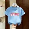 Camiseta de Manga Curta para Meninas Verão 2026 Novo Estilo Crianças Maiores Meninas Estilo Coreano Top Infantil Bebê Desenho Animado Top Tendência T
