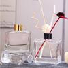 Frasco de vidro quadrado plano para aromaterapia, frasco de aromaterapia para ambientes internos, frasco de aromaterapia, frasco de incenso de rattan sem fogo, frasco de óleo essencial de fundo grosso