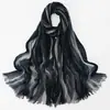 Novo Lenço Longo Plissado de Viscose Tingido Arco-Íris Estilo Étnico Transfronteiriço, Acessório de Viagem Versátil e Fashion, Combinando com Lenço/Xale de Seda