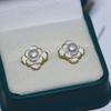 Nova Prata Esterlina S925 Pérola Natural de Água Doce Genuína Joias Brincos Banhados a Ouro 18K Joias de Pérola Zhuji Uma Peça Dropshipping