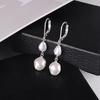 Moda coreana Brincos de pérolas de luxo leves 14K Brincos de gota de água com borla de ouro real feminino Brincos de design geométrico