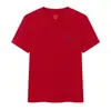Camiseta de Manga Corta para Hombre de Comercio Exterior de Verano Rl con Logo de Caballo, Color Sólido, Corte Ajustado, Bordada, Talla Europea, Logo Olo, Algodón Puro, Cuello Redondo, Versátil P