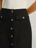 Outono TikTok Venda Quente Novo Design Elegante Saia Reta Retrô Fenda Frontal Saia Emagrecedora para Mulheres