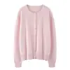 Corte Ajustado, Lujo Accesible, Suave y Amigable con la Piel Chaqueta Suéter de Manga Larga Nuevo Estilo Otoño e Invierno 2025 Cárdigan Tejido 100% Cachemira para Mujer