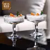 Taza de Vidrio Repujado Estilo Lujo Ligero para Pudín, Taza Popular para Postre de Restaurante, Copa para Licores y Licores, Bol para Helado