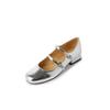 Zapatos Mary Jane de Charol de Oveja Literarios y Versátiles de Doble Botonadura para Mujer, Temporada Primavera 2024, Tacón Bajo, Punta Cuadrada, Completamente de Piel, Talla Grande 41