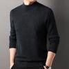 Hengyuanxiang Suéter de meia-idade com gola alta masculino 2024 outono e inverno novo suéter de malha de lã pura 100% para homens