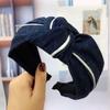 2024 Japonês e coreano faixa de cabelo simples feminino nó médio denim clip acessórios de cabelo tecido adulto headband uma geração de cabelo