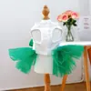 Ropa para Perros Mascotas, Ropa para Perros Pequeños y Cachorros, St Verde. Falda de Gasa de Patrick, Linda Falda para Mascota