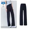 Calça Reta Estreita de Cintura Alta em Liocel para Primavera e Verão Feminina, Proteção Solar, Emagrecimento, Alongamento da Silhueta, Confortável, Antibacteriana, Caimento Fluido, Leve, Casual
