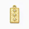 Aço Inoxidável Estilo Luxo Acessível Hidráulico Etiqueta de Diamante Pingente Pulseira Colar Brincos Banhado a Ouro 18K Acessórios para Joias DIY