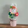 Cubo de Abrazo de Papá Noel Tejido a Mano Girasol Piña Conejo de Algodón Ramo de Lana Ganchillo Terminado Regalo