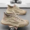 Sapatos de trabalho masculinos para verão, malha respirável, vazados, tênis, sola macia, casuais, para atividades ao ar livre, trabalho, skate
