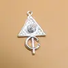 Pendente Triangular Redondo de Liga de Metal Árabe do Oriente Médio Transfronteiriço Pendente em Relevo Colar Geométrico DIY Acessórios para Mala