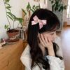 Pinza para el cabello de lazo de amor rosa suave estilo francés, femenina, sensual, Mori, clip para la parte posterior de la cabeza, tocado, cabello semirrecogido