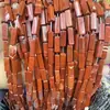Accesorios para Joyería DIY Cuentas Espaciadoras Venta al por Mayor Trabajos con Cuentas Rectangular Piedra Imperial Ágata Roja Aventurina Tubo Redondo Cuentas Pulsera