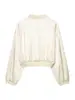 Comercio Exterior Transfronterizo Estilo Europeo y Americano 2026 Nueva Moda Chaqueta Bomber Satinada de Manga Larga para Mujer