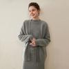 25 Abrigo Grueso Nuevo Otoño/Invierno Cuello en V Suéter de Punto Holgado Camisa Base Prendas de Abrigo Cárdigan 100% Cachemira Pura para Mujer