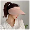 Chapéu de Sol Protetor Solar de Verão para Mulheres com Aba Larga Cobertura Facial Chapéu de Sol de Borracha Preta Chapéu de Sol Enrolável Doce Japonês Chapéu de Copa Vazia