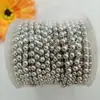 Cadena de Cuentas de Media Cara de 6 mm al por Mayor Colorida Galvanizada ABS Semicírculo con Cuentas Accesorios de Joyería Tejidos Hechos a Mano para DIY
