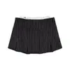 Verano 2026 Nuevo Estilo Falda Negra de Chica Popular Cintura Alta Adelgazante Casual Plisada Rayada Corta Falda Línea A que se Ajusta a la Cadera