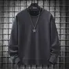 Sudadera con cuello redondo para hombre, chaqueta fina de primavera y otoño de 2024, nueva, blanca, informal, de manga larga, ropa holgada para hombre.